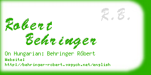 robert behringer business card